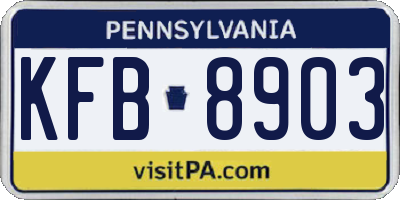 PA license plate KFB8903