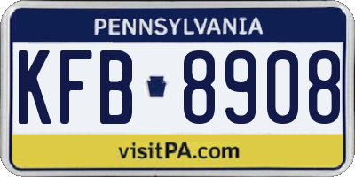 PA license plate KFB8908