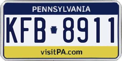 PA license plate KFB8911