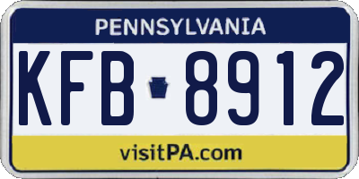 PA license plate KFB8912
