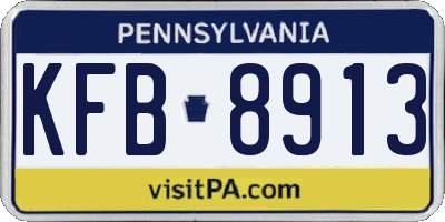 PA license plate KFB8913