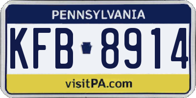 PA license plate KFB8914