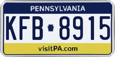 PA license plate KFB8915
