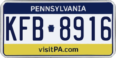 PA license plate KFB8916