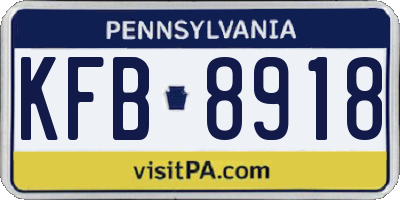 PA license plate KFB8918