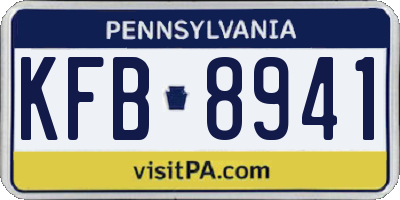 PA license plate KFB8941