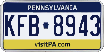PA license plate KFB8943