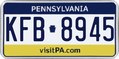 PA license plate KFB8945