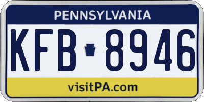 PA license plate KFB8946