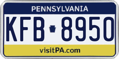 PA license plate KFB8950
