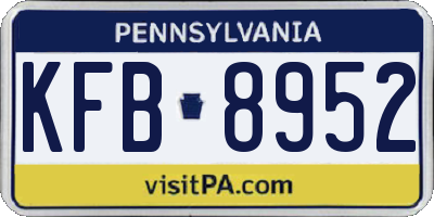 PA license plate KFB8952