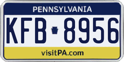 PA license plate KFB8956