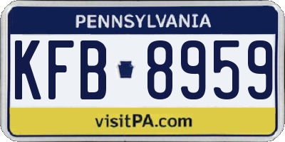 PA license plate KFB8959