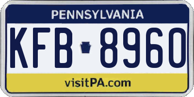 PA license plate KFB8960