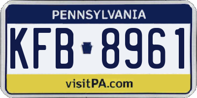 PA license plate KFB8961
