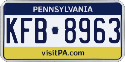 PA license plate KFB8963