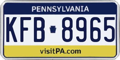 PA license plate KFB8965