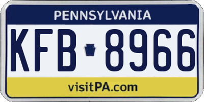 PA license plate KFB8966