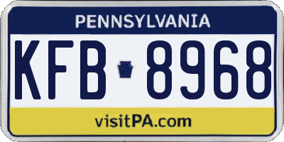 PA license plate KFB8968