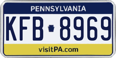 PA license plate KFB8969