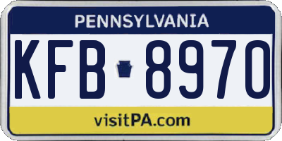 PA license plate KFB8970