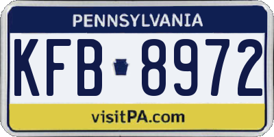 PA license plate KFB8972