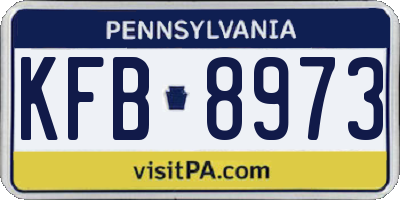 PA license plate KFB8973