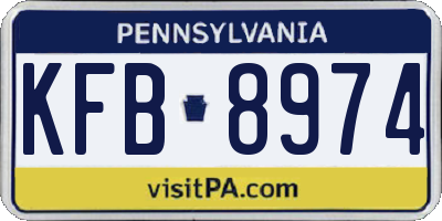 PA license plate KFB8974