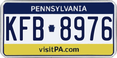 PA license plate KFB8976