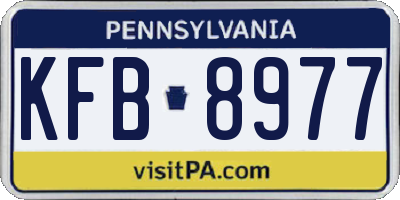 PA license plate KFB8977