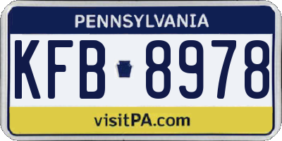 PA license plate KFB8978