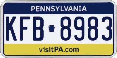 PA license plate KFB8983