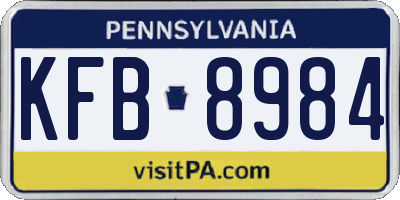 PA license plate KFB8984