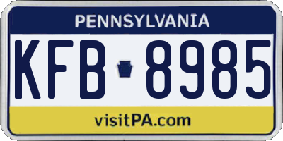 PA license plate KFB8985