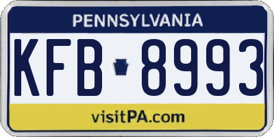 PA license plate KFB8993