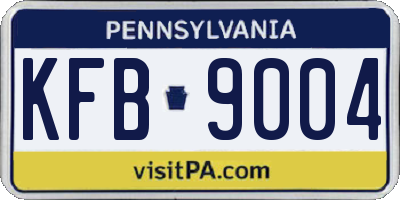 PA license plate KFB9004