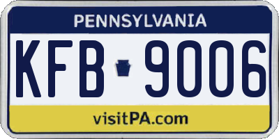 PA license plate KFB9006