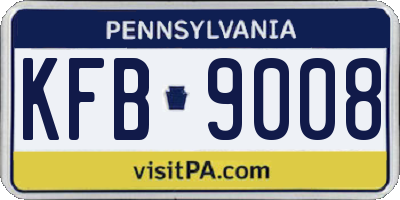 PA license plate KFB9008