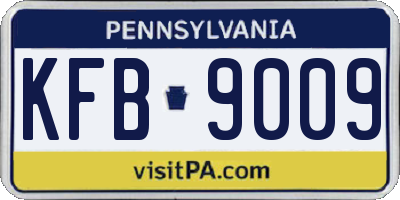 PA license plate KFB9009