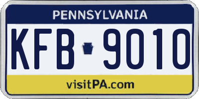 PA license plate KFB9010
