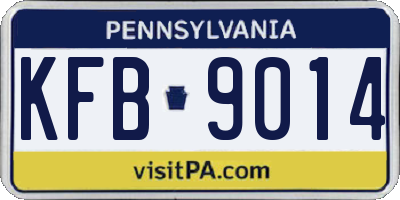 PA license plate KFB9014