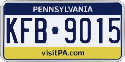 PA license plate KFB9015