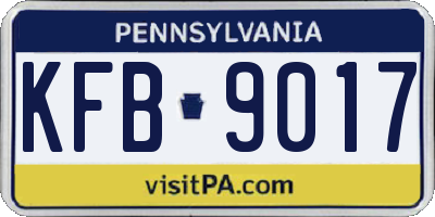 PA license plate KFB9017