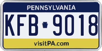 PA license plate KFB9018