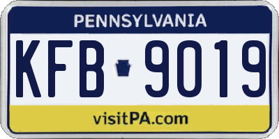 PA license plate KFB9019