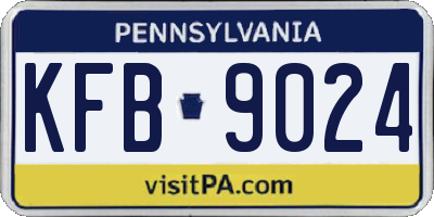 PA license plate KFB9024