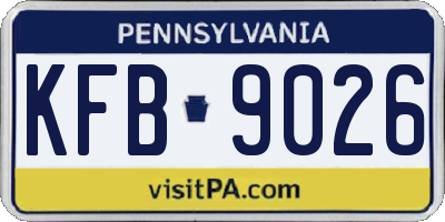 PA license plate KFB9026