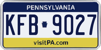 PA license plate KFB9027