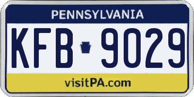 PA license plate KFB9029