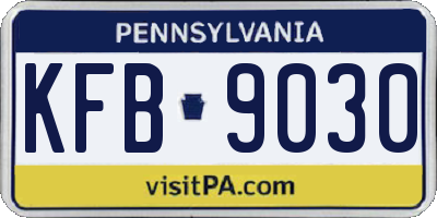 PA license plate KFB9030